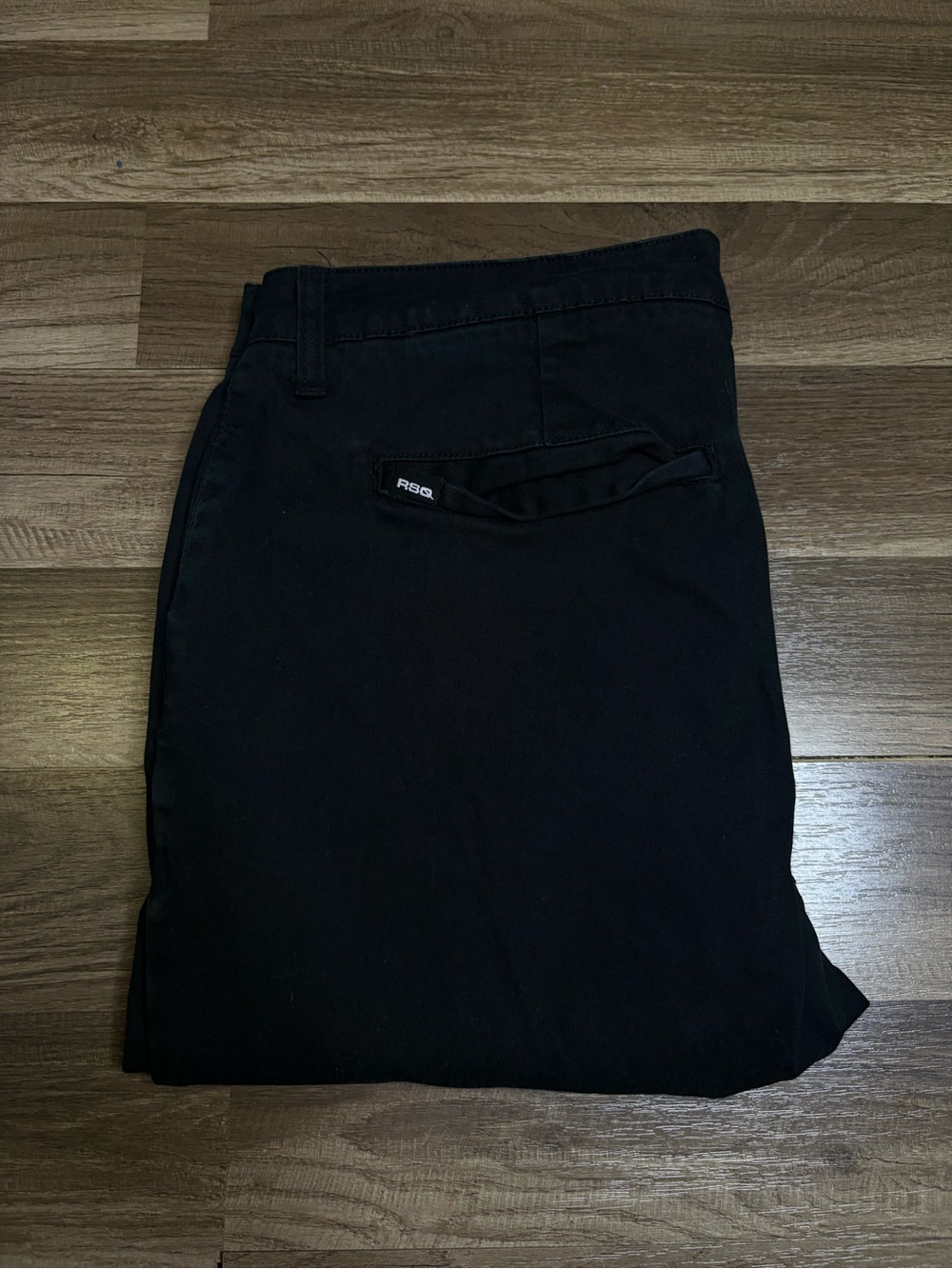 RSQ Black Cotton Twill Slim Tapered Flat Front Men's Casual Pants Size 36